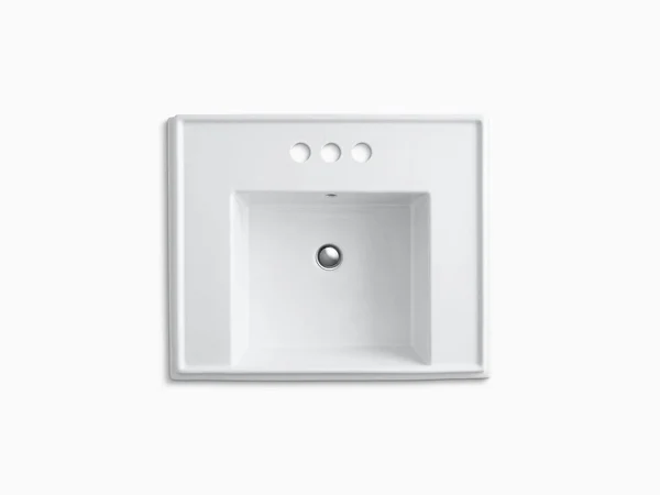 Kohler 2844-4-7 Tresham 24x22 Pedestal Bathroom Sink with 4x22 Centerset Faucet Holes - Black Black