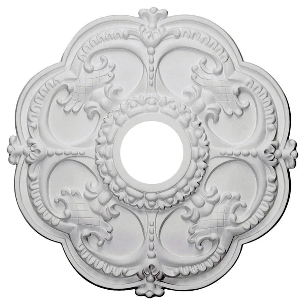 18x22OD x 3 1/2x22ID x 1 1/2x22P Rotherham Ceiling Medallion (Fits Canopies Up to 3 1/2x22), Hand-Painted Ultra Pure White Crack