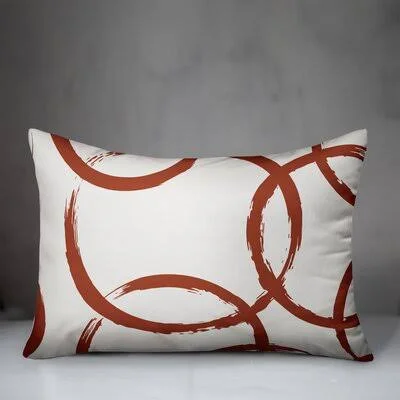 Alearda Indoor - Outdoor Geometric Lumbar Pillow Latitude Run Color: Orange/Red
