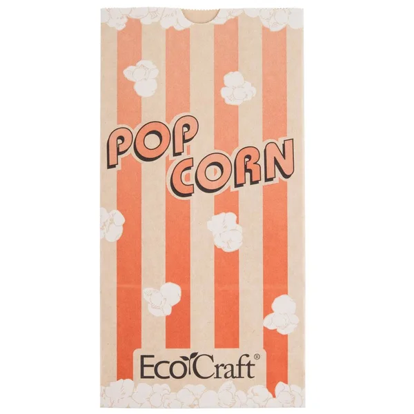 EcoCraft 300611 Theater Popcorn Bag 46oz Red Stripe - Case of 1000 - Bulk