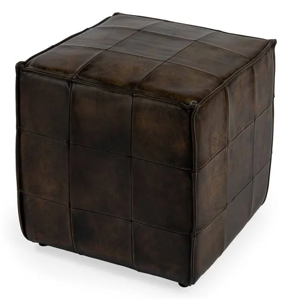 Beaumont Lane Dark Brown Leather Ottoman - BL-4754-2220315