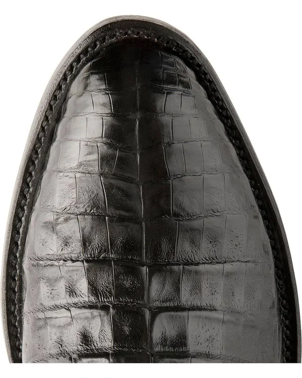 Lucchese Men's Charles Belly Crocodile Exotic Western Boots - Black (10.5)