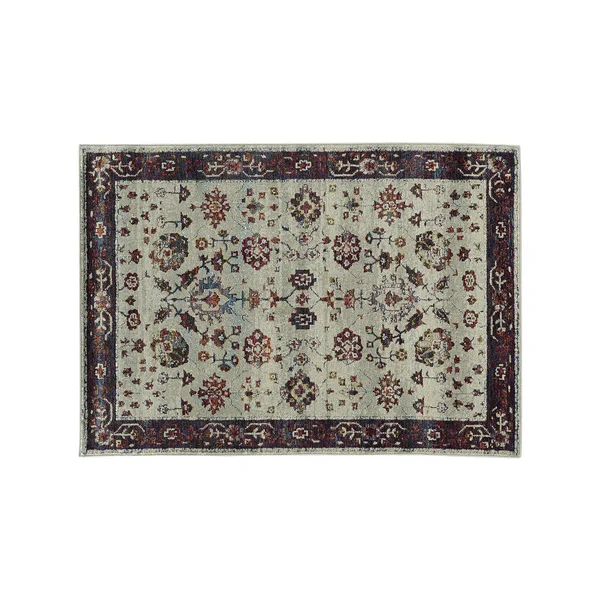 StyleHaven Alexander Bordered Traditional Floral I Rug, Grey, 2x3 ft