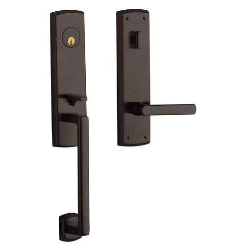 Baldwin 85387 Lent Soho Single Cylinder Entry Set, Lifetime Polished Brass