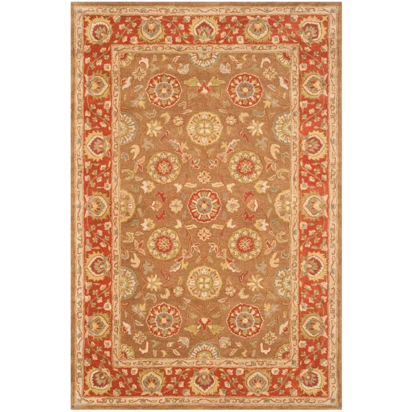 Safavieh Heritage HG963A 6&0x22 x 9&0x22 Beige, Rust Area Rug
