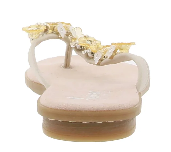 Rieker Dianette Cute Toe Separators for Women with Decorative Flowers in Pink, White