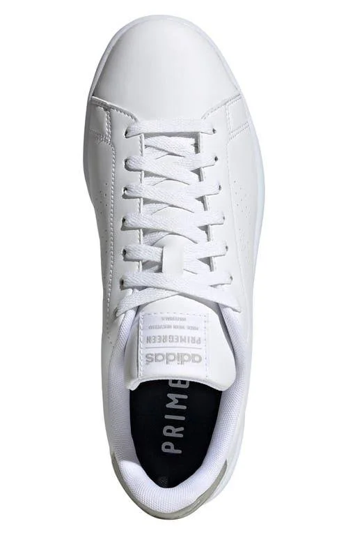 Adidas Men's Advantage Tennis Shoes 9, White/White/Metal Grey