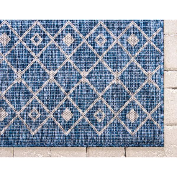 Unique Loom Outdoor Tribal Trellis Rug (5& x 8& - Gray)