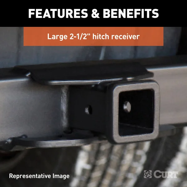 Curt 15926 Universal Weld-On Trailer Hitch - 2-1/2x22 Receiver (Up to 62x22 Frames, 18x22 Drop)