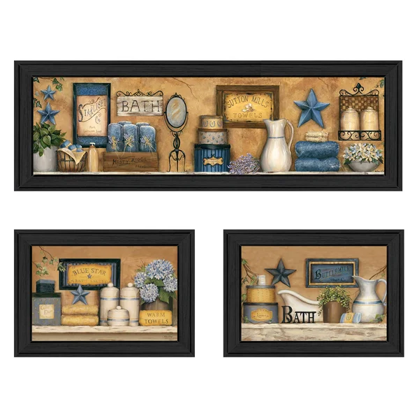 Starlight Bath 3-Piece Collection by Carrie Knoff Framed Wall Art