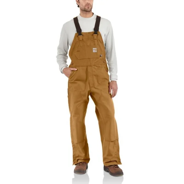 Carhartt Men's Flame Resistant Duck Bib Overall, 101627, Black