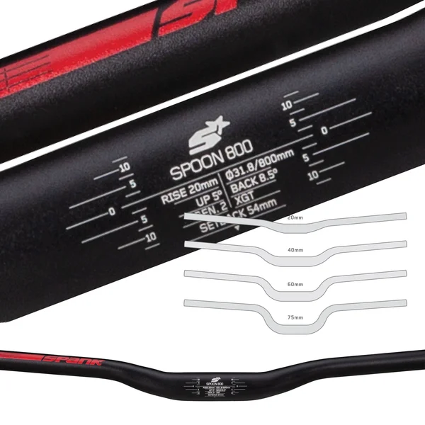 Spank Spoon 800 Handlebar - 31.8mm CLAMP, 40mm Rise, Blue