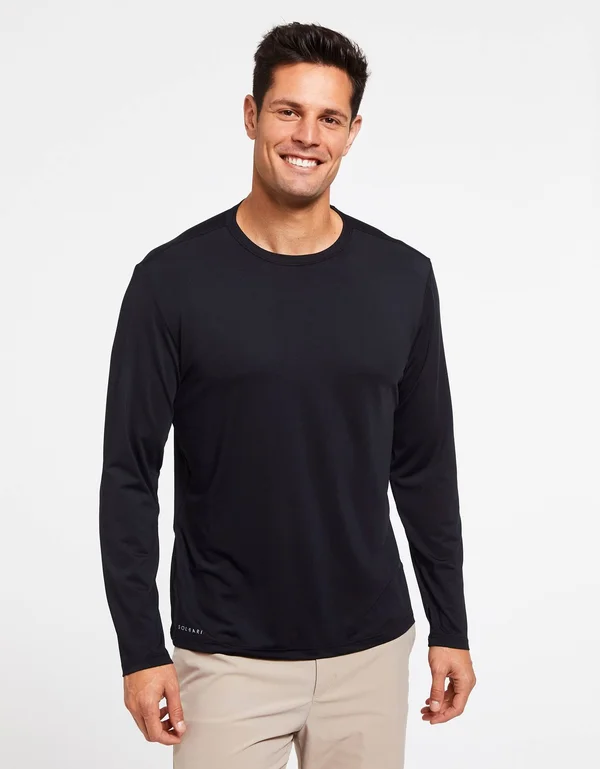 Sun Protective Long Sleeve T-Shirt UPF50+ for Men, UV Protection Black