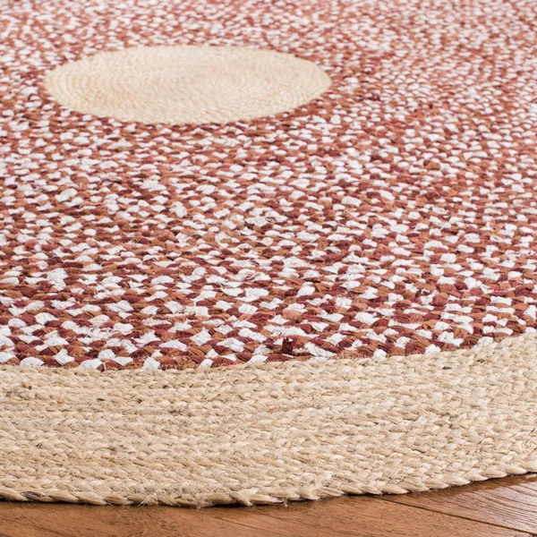 Safavieh Cape Cod 210 Area Rug, Rust, Natural, 4& x 4& Round