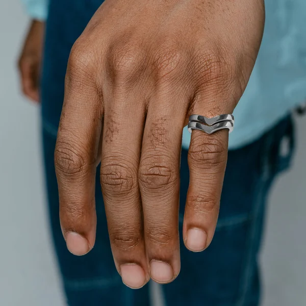Vitaly Stainless Steel Cell Rings Gold - 7