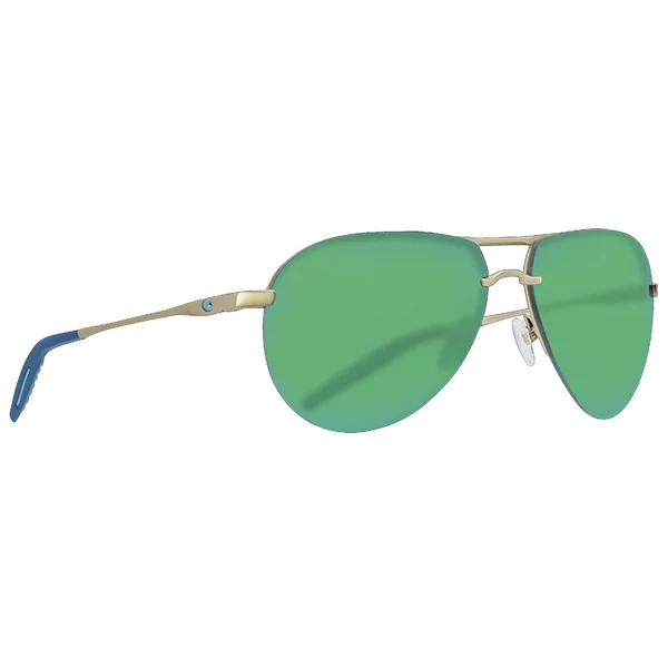 Costa Del Mar Sunglasses Helo Matte Champagne Blue, Turquoise Green Mirror 580P