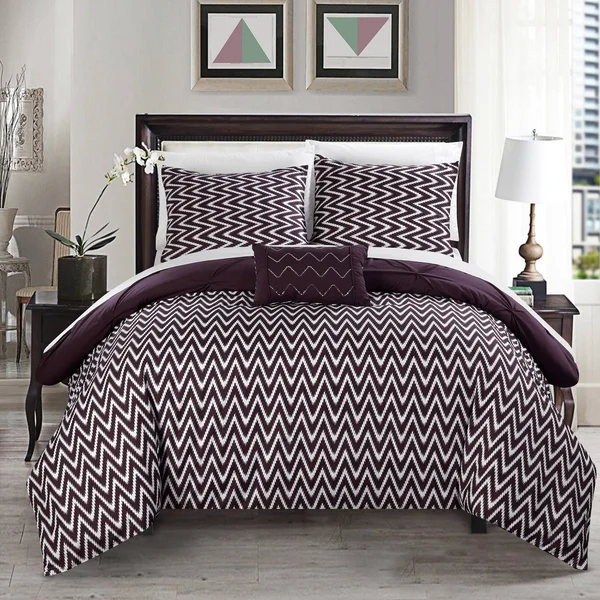 Silver Orchid Niven 4-Piece Purple Comforter Set - King