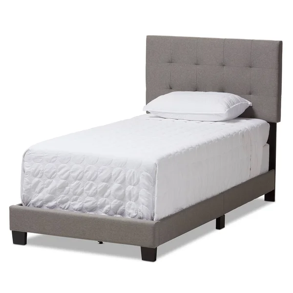 Baxton Studio Brookfield Fabric Twin Bed - Grey