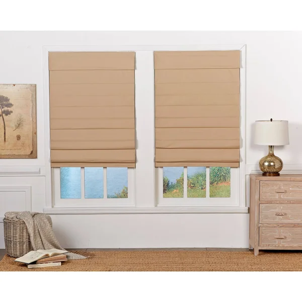 Taylor & Olive Halfway Khaki Insulating Cordless Roman Shade - 40 - 49 Inches - 43 x 72