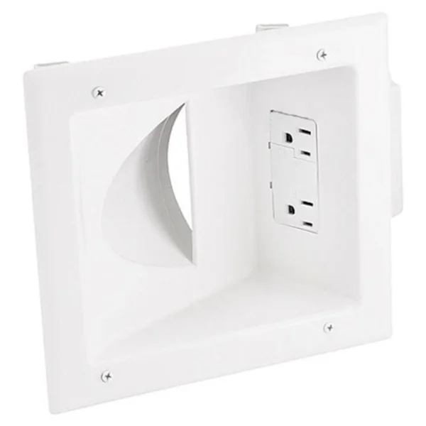 Monoprice 8476 Recessed Low Voltage Media Plate - White