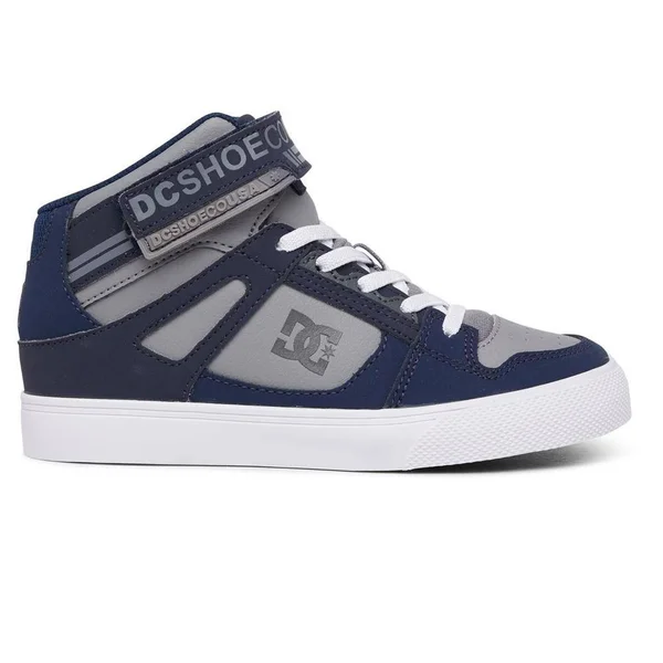 DC Kids Pure High Top EV Shoes - 1, Navy-Grey