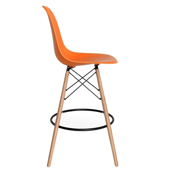 Paris-counter Stools - Natural Finished Legs, Orange