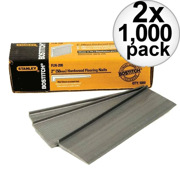 Bostitch FLN-200 1000PK 2x22 L Shaped Hardwood Flooring Cleat Nails 2X 2-Pack