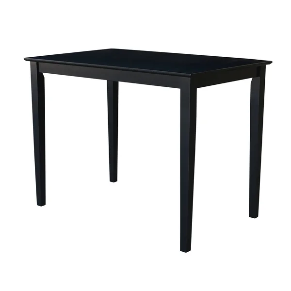 International Concepts Bartlett 5 Piece Counter Height Dining Table Set with 4 Madrid Stools - Black