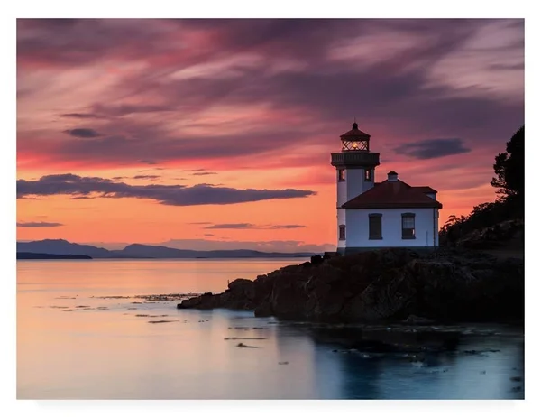 Trademark Art Orange Sunset at Lime Kiln Lighthouse' Canvas Art