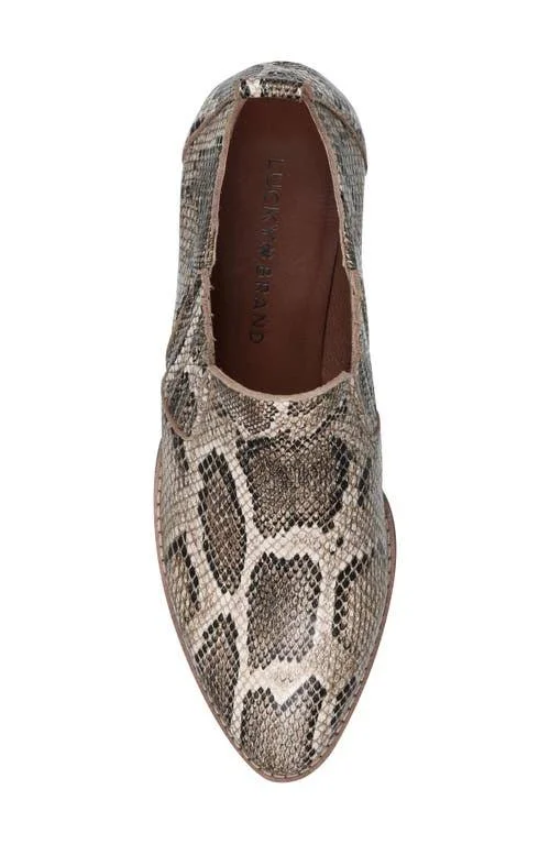 Lucky Brand Lenci Bootie 3345894 - 9, Natural Print Leather