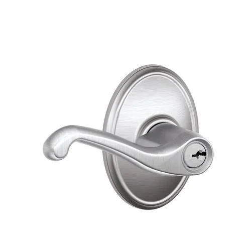 Schlage F51A Flair with Wakefield Rose Keyed Entry Lock Antique Nickel Finish 16211