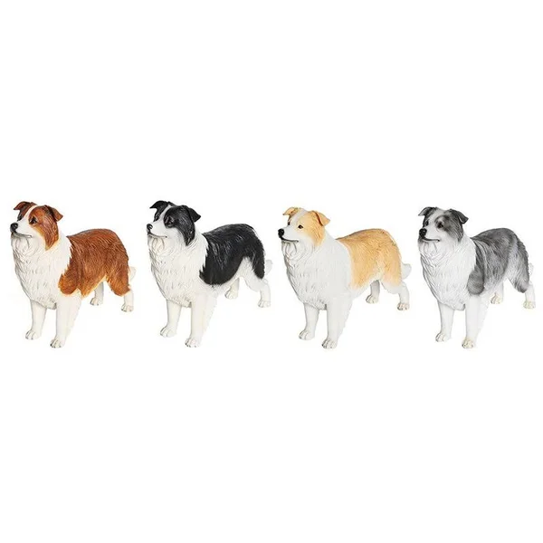Petorama Handmade Border Collie Resin Statue 1-6 in Beige