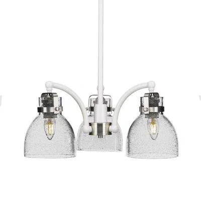 Carmel 3 - Light Unique - Statement Geometric Chandelier Longshore Tides Finish: White/Brushed Nickel