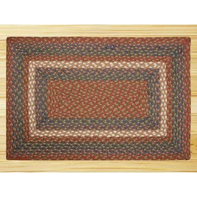 Earth Rugs Oval Burgundy/Gray Braided Rug 2' x 8'