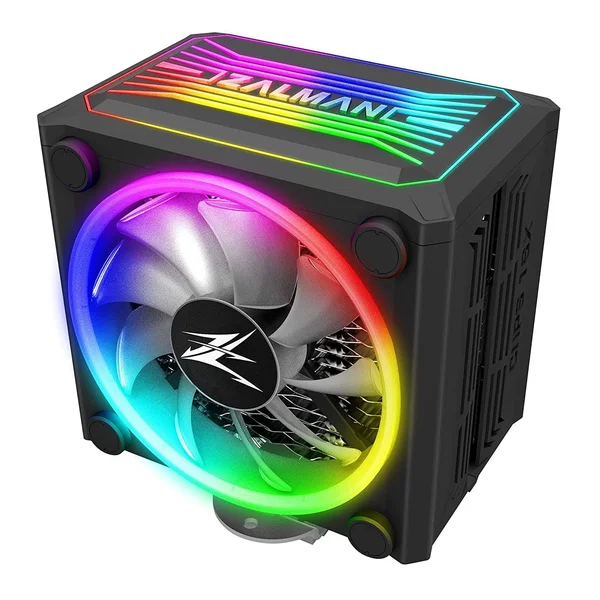 Zalman CNPS 10x Optima II RGB LED Fan - White CPU Cooler Patented Corrugated Fin Design, Quiet 120mm RGB Fan, for Intel & AMD