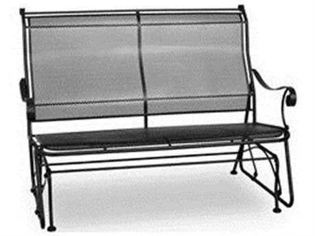 Meadowcraft Alexandria Wrought Iron Oversized Glider Patio Loveseat