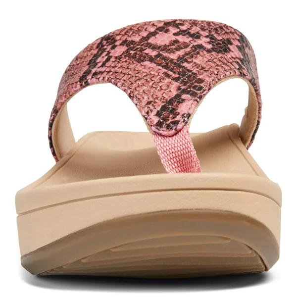 Vionic Pacific Naples - Women's Platform Sandal Pink Snake - 6 Medium