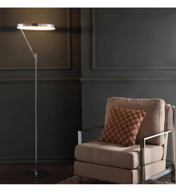 Jonathan Y Owen 66.7x22 Integrated LED Metal Floor Lamp - Chrome