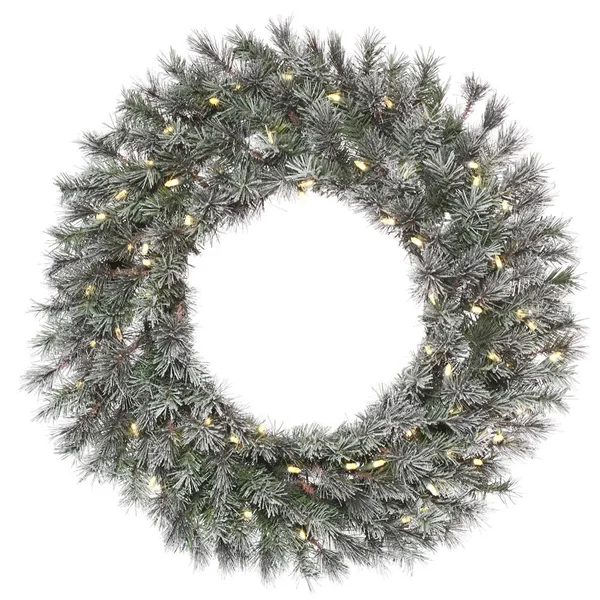Vickerman K176648LED 48x22 Frosted Lacey Wreath Dura-Lit 150ww