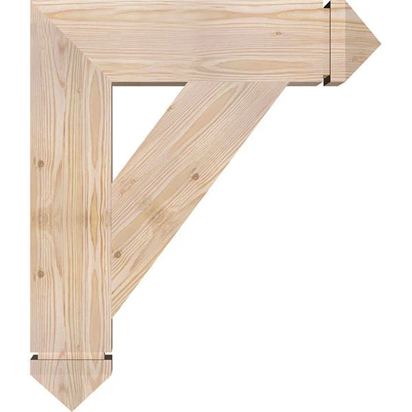 Ekena Millwork BKT06X24X28TRA03SDF 5 1/2x22W x 24x22D x 28x22H Traditional Arts & Crafts Smooth BRACKET - Douglas Fir