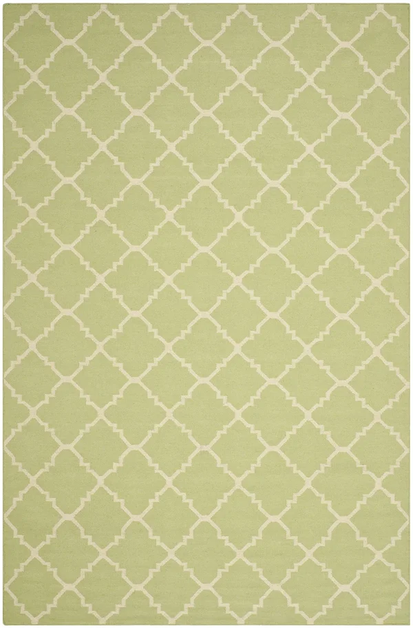 Safavieh Dhurries DHU554A Light Green, Ivory 5& x 8& Area Rug