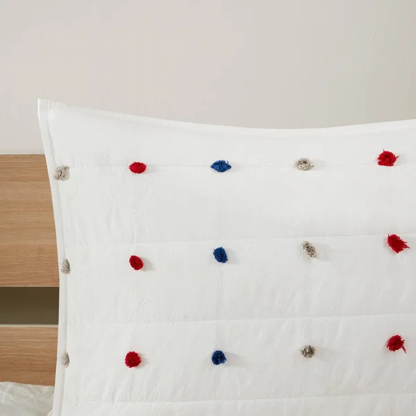 Urban Habitat Kids Callie Cotton Jacquard Pom Pom Coverlet Set - Full/Queen UHK13-0151