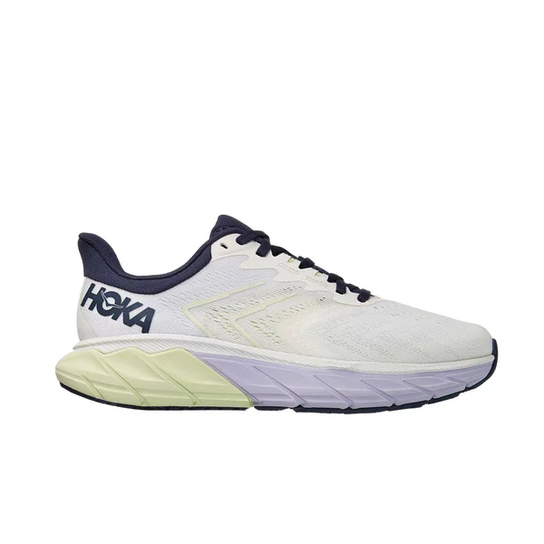 Hoka Women's Arahi 5 Road Running Shoes in Blanc De Blanc/Outer Space - Size 5