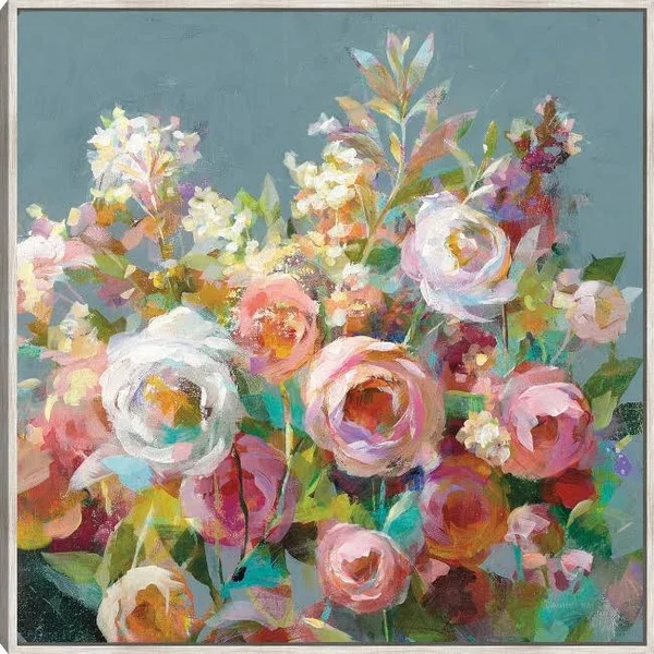 Joy of The Garden Square II Framed Canvas Prints by Danhui Nai 22X22 Barnwood Fineartcanvas