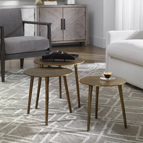 Uttermost Kasai Coffee Tables (Set of 3) - Gold - 25148