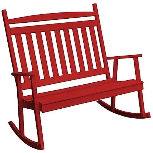 Yellow Pine Double Classic Porch ROCKER - Size: 3.5, Red