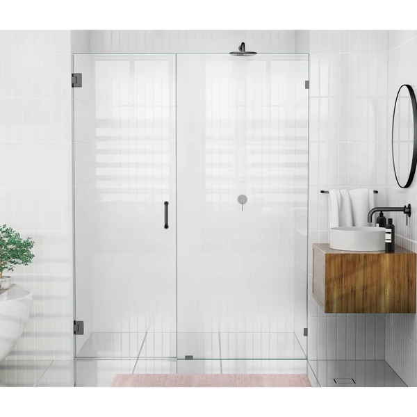 Glass Warehouse GW-WH-63-25-ORB 63.25x22 W x 78x22 H Hinged Frameless Shower Door Finish: Bronze