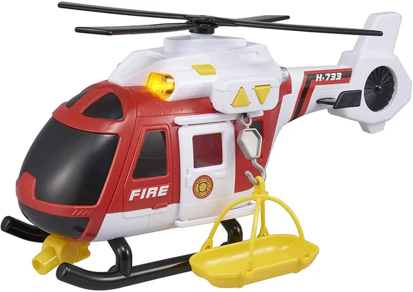 Teamsterz Large Light & Sound Fire Helicopter - Kids Emergency Fire Toy Vehicle Great for Children Aged 3+