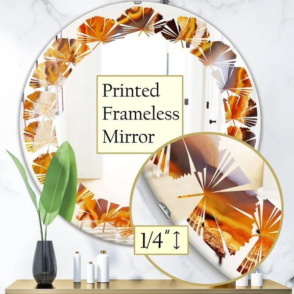 Designart 24-in L x 24-in W Round Gold Polished Wall Mirror, MIR16727-C3-C24
