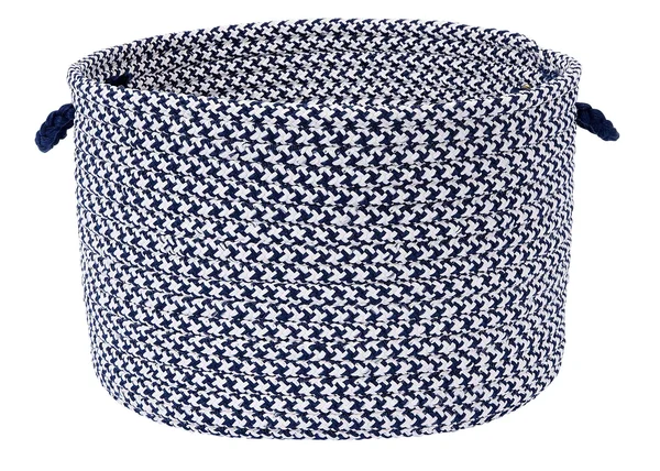 Colonial Mills Outdoor Houndstooth Tweed Area Rug, Navy: 2-ft x 4-ft
